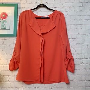 Liz Claiborne | Tops | Sz L | Ruffle Front Blouse